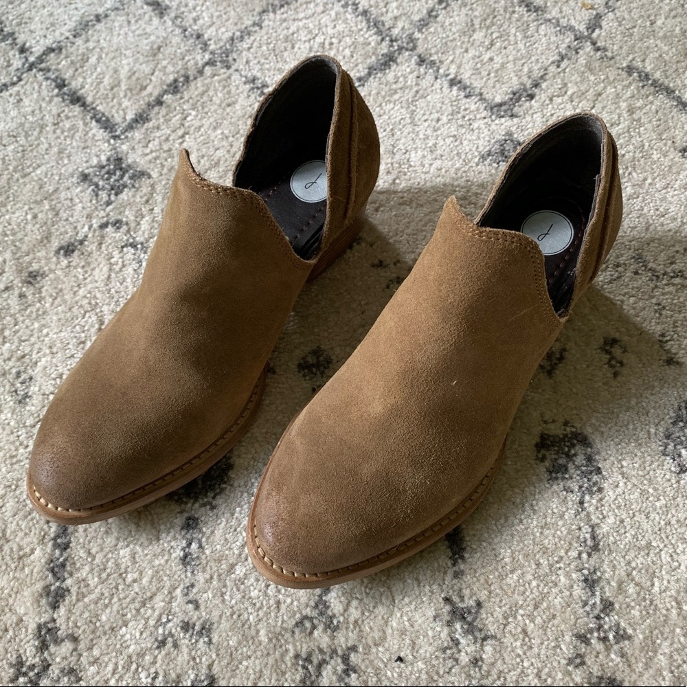 Size 6 tan cut out booties